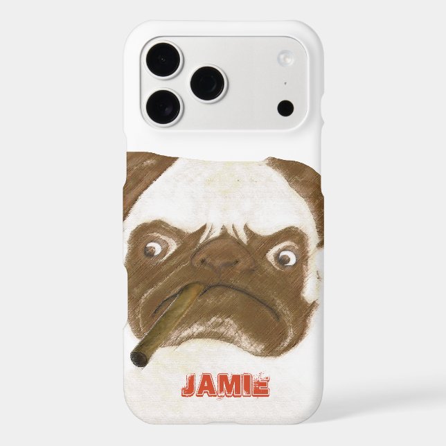 Personalized Grumpy Puggy with Cigar (Back)