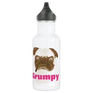 Personalized Grumpy Puggy with Cigar 532 Ml Water Bottle