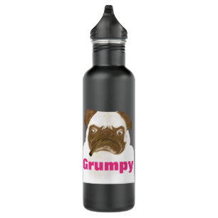 Personalized Grumpy Puggy with Cigar 710 Ml Water Bottle
