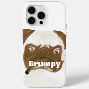 Personalized Grumpy Puggy with Cigar iPhone 15 Pro Max Case