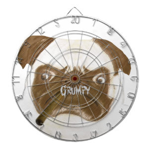 Personalized Grumpy Puggy with Cigar Dartboard
