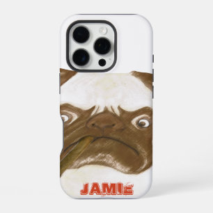 Personalized Grumpy Puggy with Cigar iPhone 16 Pro Case
