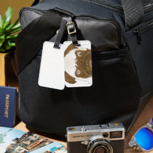 Personalized Grumpy Puggy with Cigar Luggage Tag