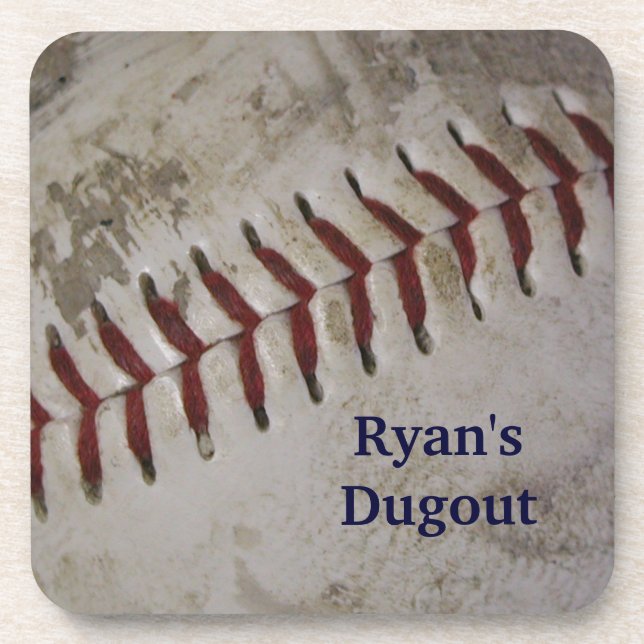 Personalized Grunge Baseball Coasters - Set of 6 (Front)