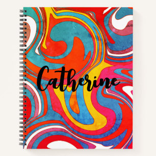 Personalized Grunge Groovy Swirl Notebook