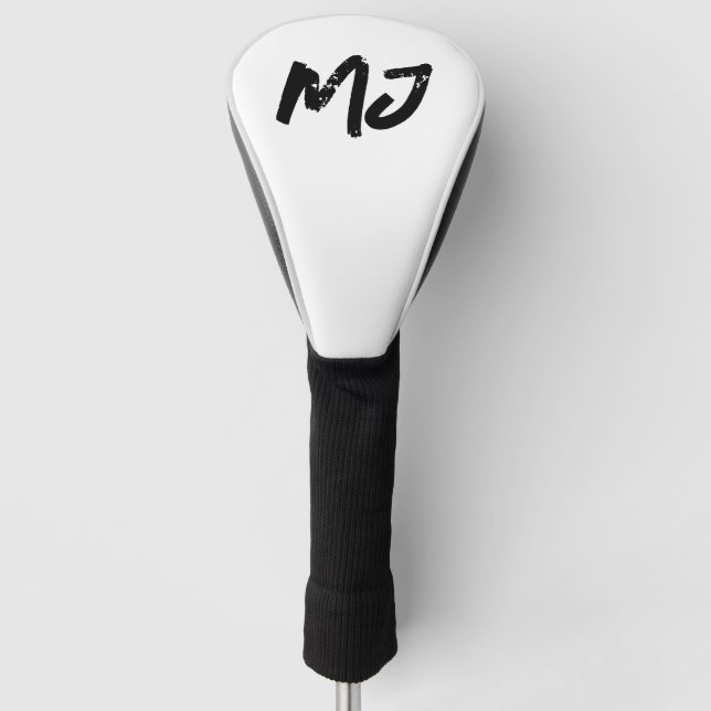 Personalized Grunge Initials Monogram Modern  Golf Head Cover (Front)