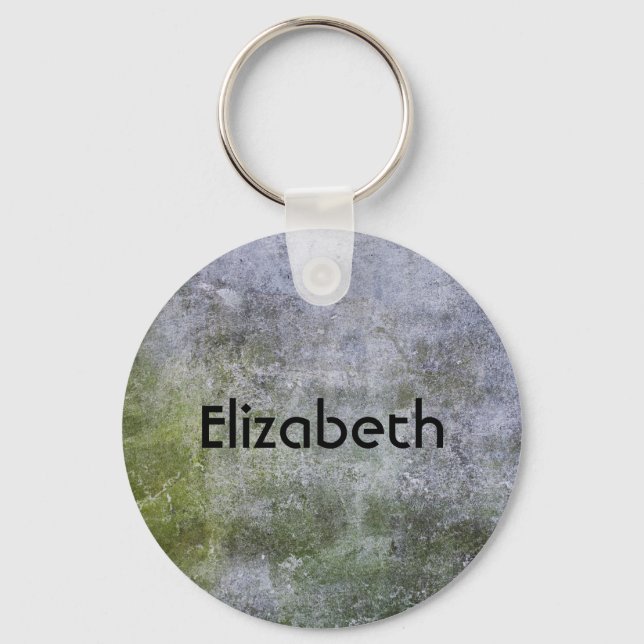 Personalized Grunge Stone Wall Texture Keychain (Front)