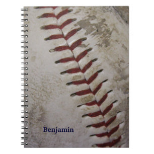 Personalized Grungy Dirty Baseball Spiral Notepad Notebook