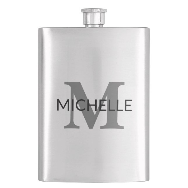 Personalized GS Serif Monogram Hip Flask (Front)