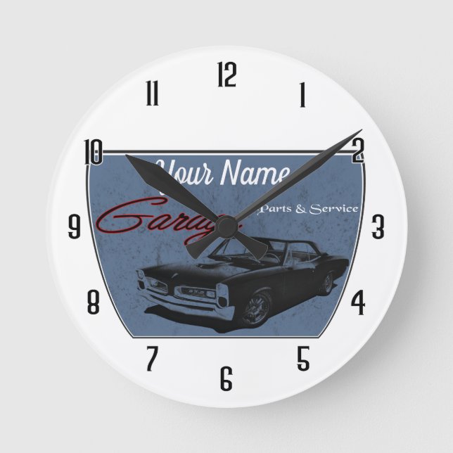 Personalized GTO Garage Round Clock (Front)