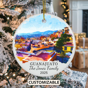 Personalized Guanajuato Ornament, Mexico Gift Ceramic Ornament