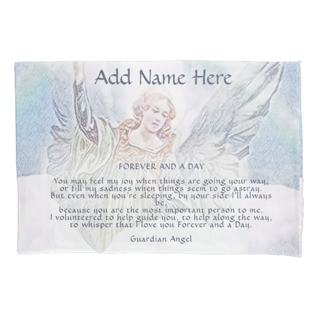 Personalized Guardian Angel Blanket Pillowcase (Front)