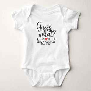 Personalized Guess What Pregnancy Announcement Baby Bodysuit