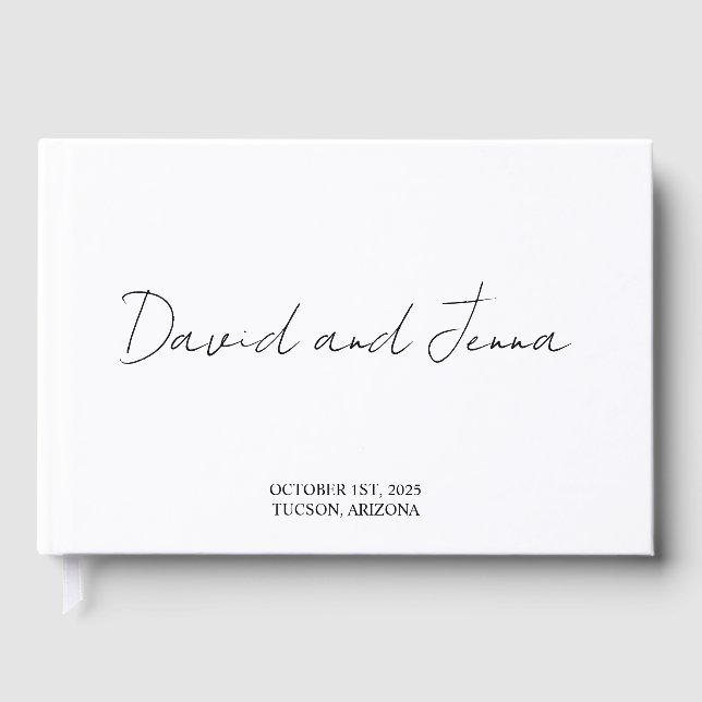 Personalized Guest Book, Custom Wedding Guestbook  (Front)