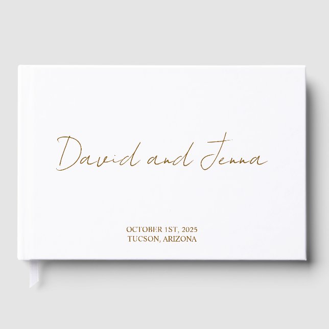 Personalized Guest Book, Custom Wedding Guestbook  (Front)