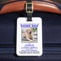 Personalized Guide Dog Service Dog Photo Badge