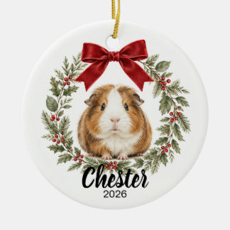 Personalized Guinea Pig Christmas Pet Keepsake Ceramic Ornament