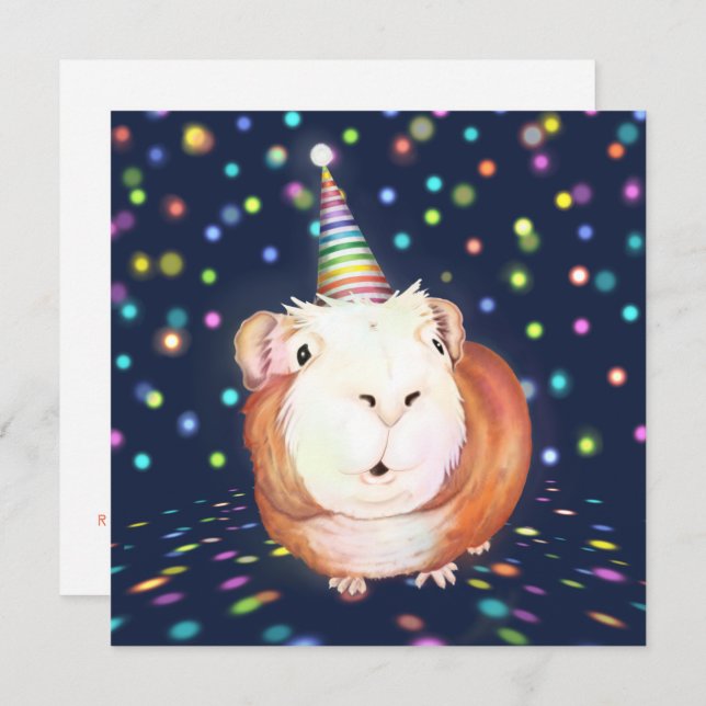 Personalized Guinea Pig Party Invitation (Front/Back)