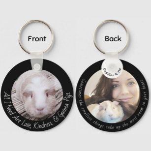 Personalized Guinea Pig / Pet Owner Doublesided Keychain