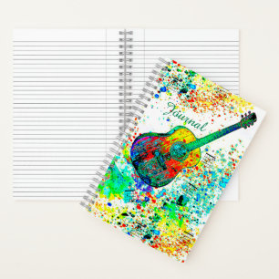 Personalized Guitar and chords splatter journal