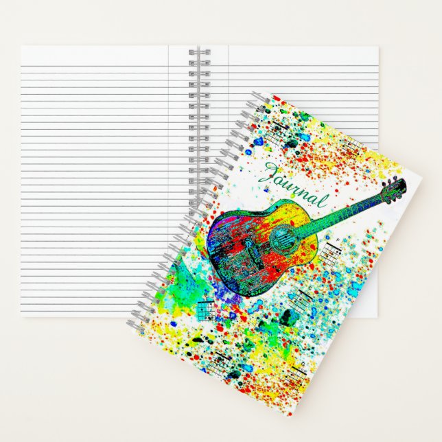 Personalized Guitar and chords splatter journal (Inside)