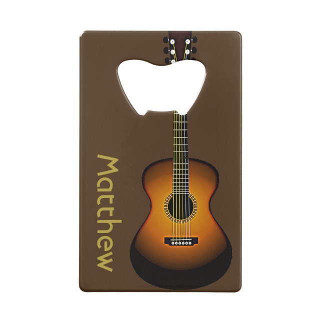 Personalized Guitar Design Bottle Opener Credit Card Bottle Opener (Back)