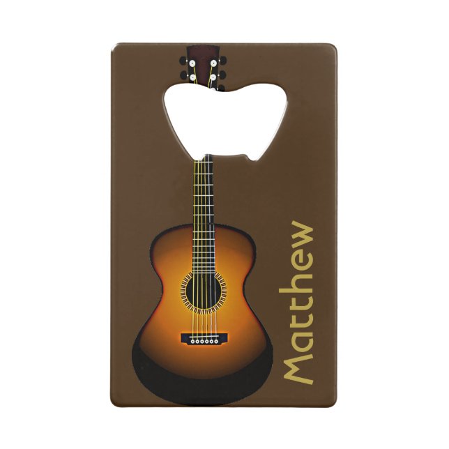 Personalized Guitar Design Bottle Opener Wallet Bottle Opener (Front)