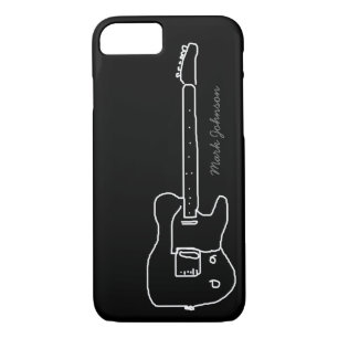 personalized guitar on black Case-Mate iPhone case