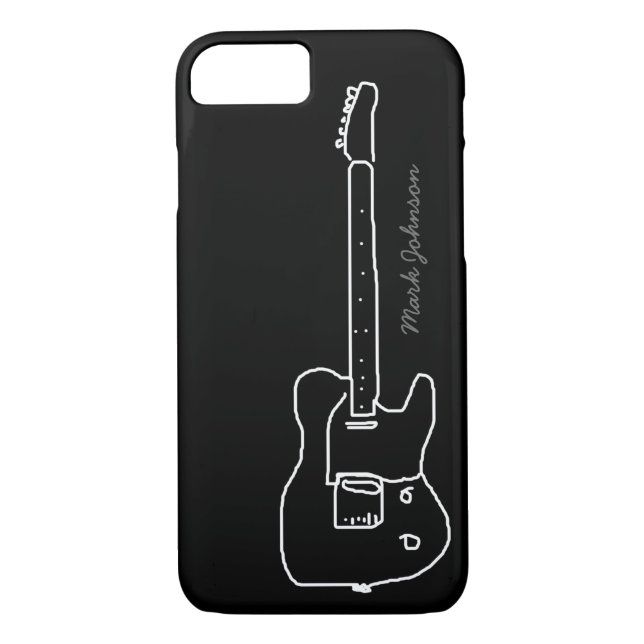 personalized guitar on black Case-Mate iPhone case (Back)