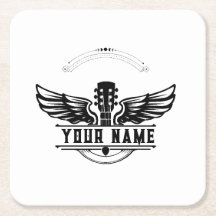 Personalized Guitar Player Gift Coaster