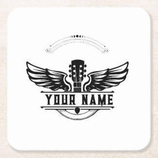 Personalized Guitar Player Gift Coaster