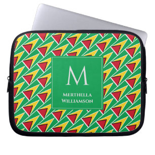 Personalized GUYANA FLAG Monogram Guyanese Laptop Sleeve