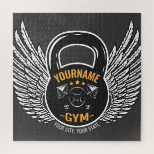 Personalized GYM Fitness Trainer Kettlebell Jigsaw Puzzle