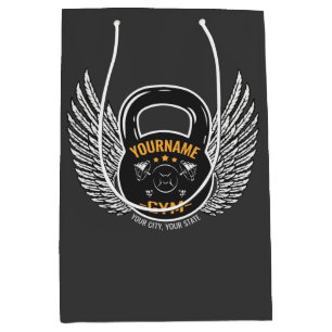Personalized GYM Fitness Trainer Kettlebell Medium Gift Bag