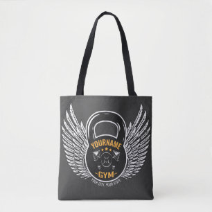 Personalized GYM Fitness Trainer Kettlebell Tote Bag