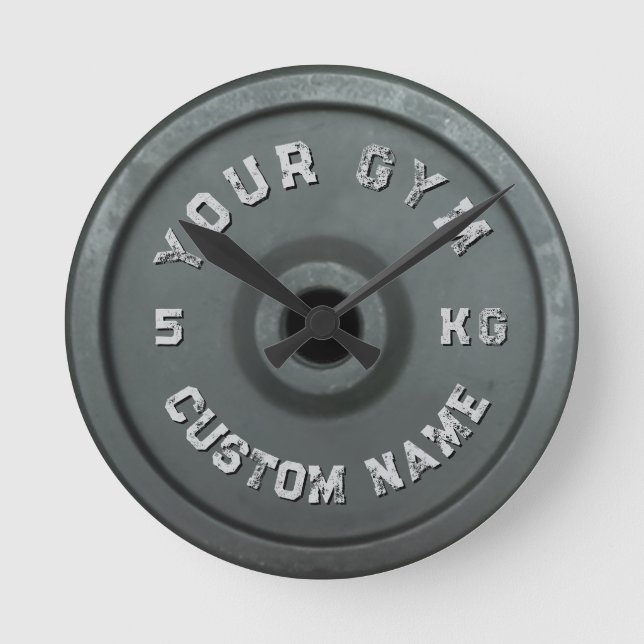 Personalized Gym Owner | Funny Vintage Fitnes  Round Clock (Front)