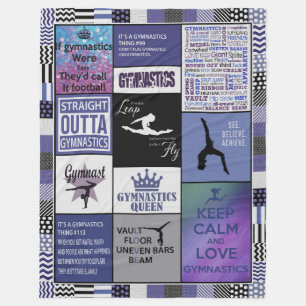 Personalized Gymnastic Blanket, Custom Gymnastic  Fleece Blanket