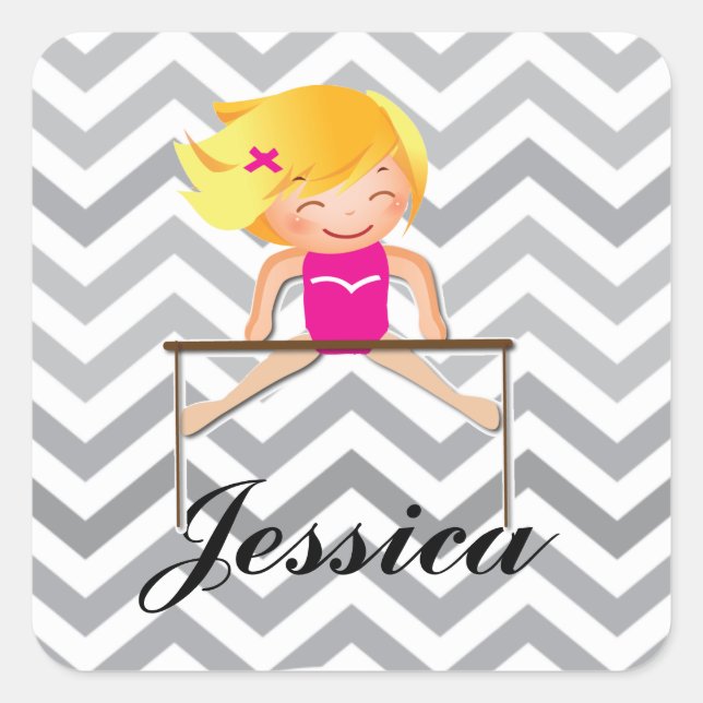 Personalized Gymnastic Girl Gifts Square Sticker (Front)