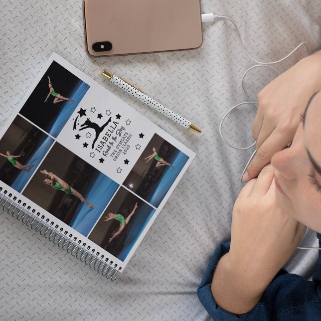 Personalized Gymnastics 5 Photo Collage Name Year Notebook (Creator Uploaded)