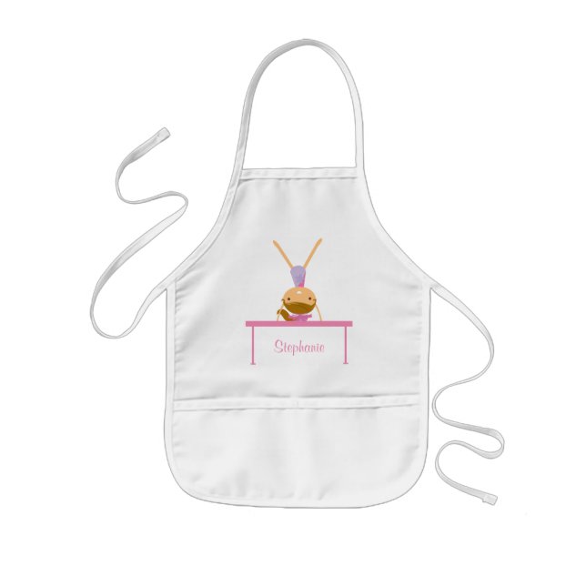 Personalized gymnastics balance beam kids apron (Front)