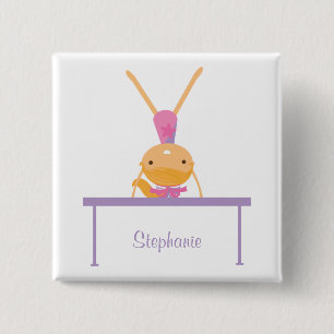 Personalized gymnastics balance beam kids button