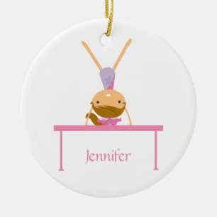 Personalized gymnastics balance beam kids ornament
