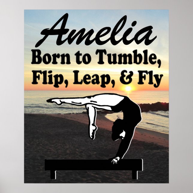 PERSONALIZED GYMNASTICS BALANCE BEAM POSTER (Front)