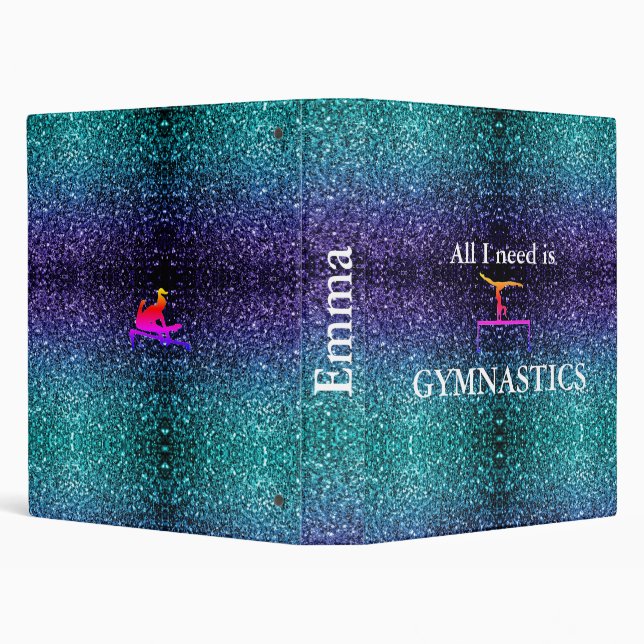 PERSONALIZED GYMNASTICS BINDER w/YOUR NAME! (Background)