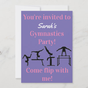 Personalized Gymnastics Birthday Party Invitation