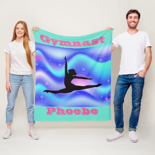 Personalized Gymnastics Fleece Blanket for Girls