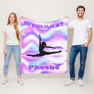 Personalized Gymnastics Fleece Blanket for Girls