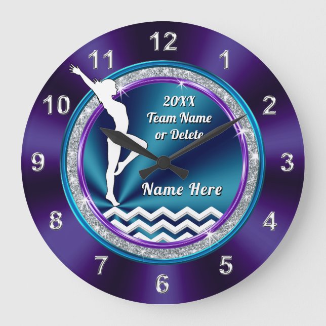 Personalized Gymnastics Gifts for Girls Gymnastic Large Clock (Front)