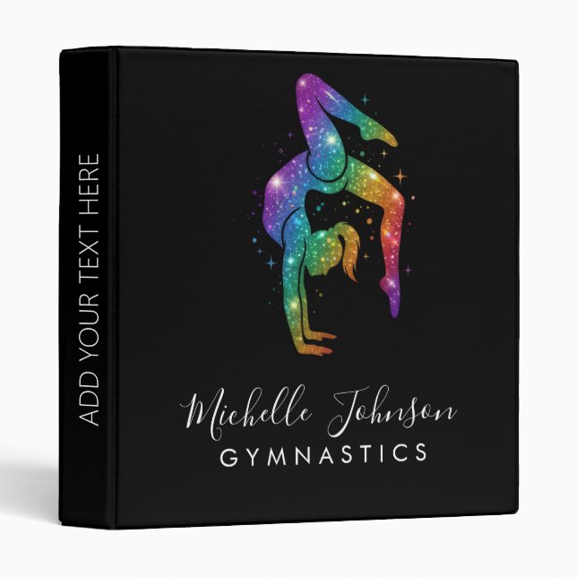 Personalized Gymnastics Glitter  Binder (Front/Spine)