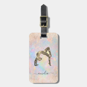Personalized Gymnastics Glitter Luggage Tag